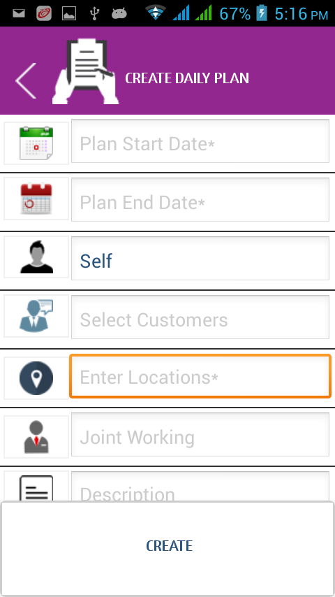 Kapture CRM app view